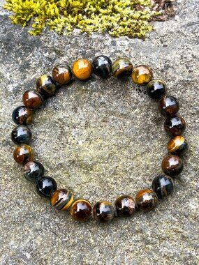 Tiger Eye Gemstone Stretch Bracelet | Handmade